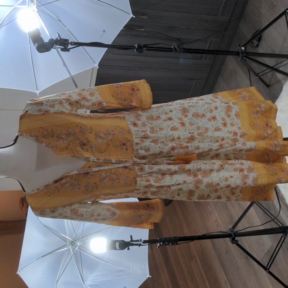 Yellow boho dress